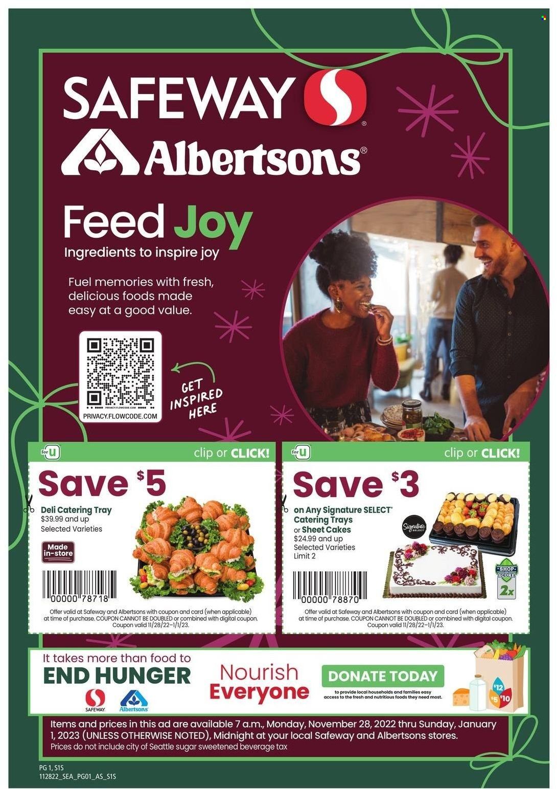Safeway (WA) Weekly Ad Flyer Specials November 28 to January 1, 2023