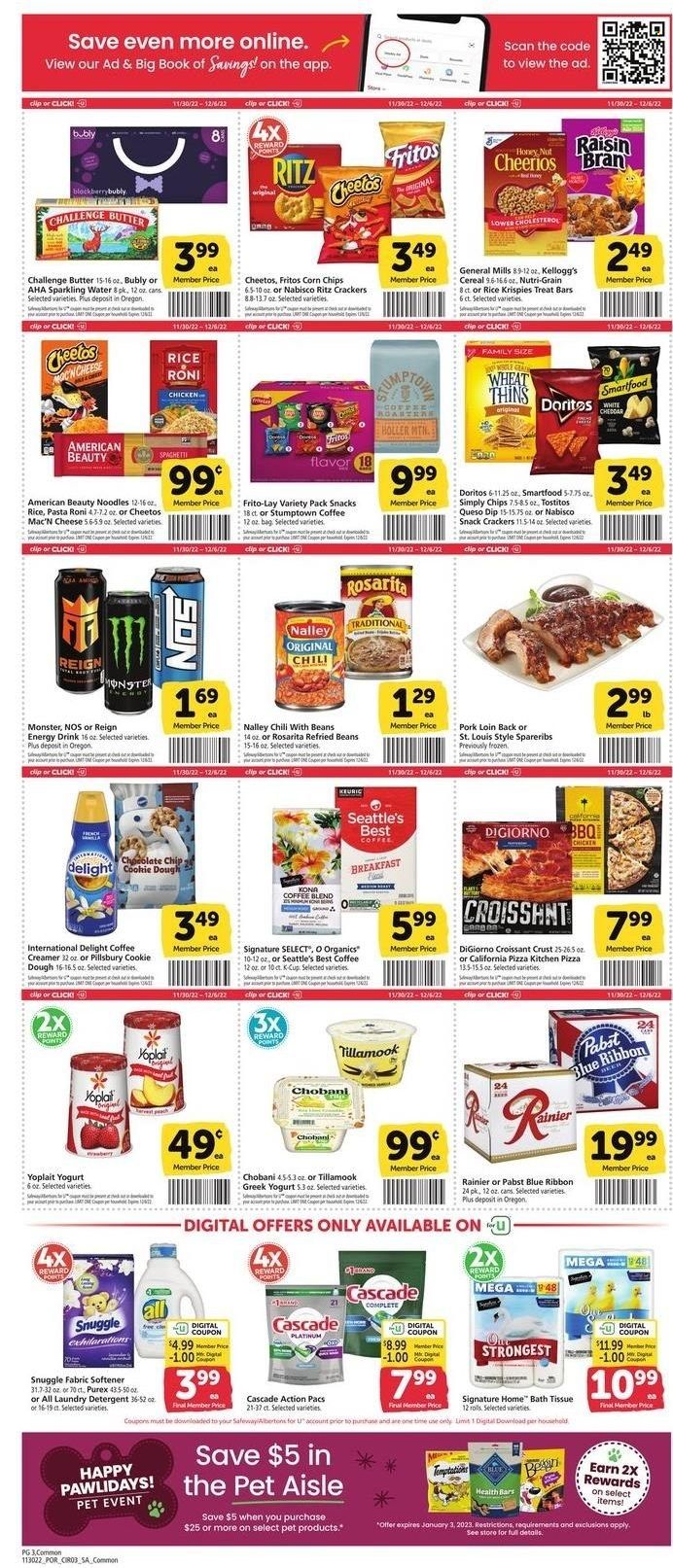 Safeway (OR) Weekly Ad Flyer Specials November 30 to December 6, 2022