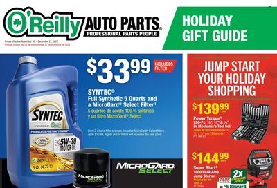 O'Reilly Auto Parts Weekly Ad Flyer Specials November 30 to December 27, 2022