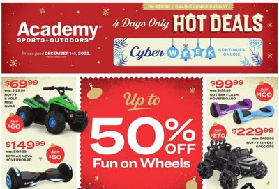 Academy Sports + Outdoors Weekly Ad Flyer Specials December 1 to December 4, 2022