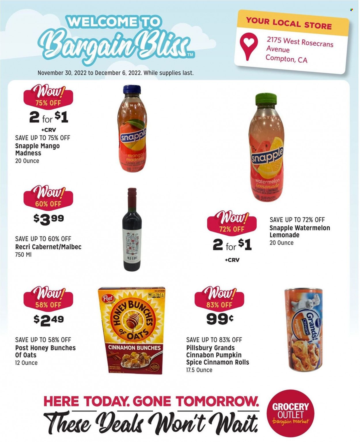 Grocery Outlet (CA, ID, OR, PA, WA) Weekly Ad Flyer Specials November 30 to December 6, 2022