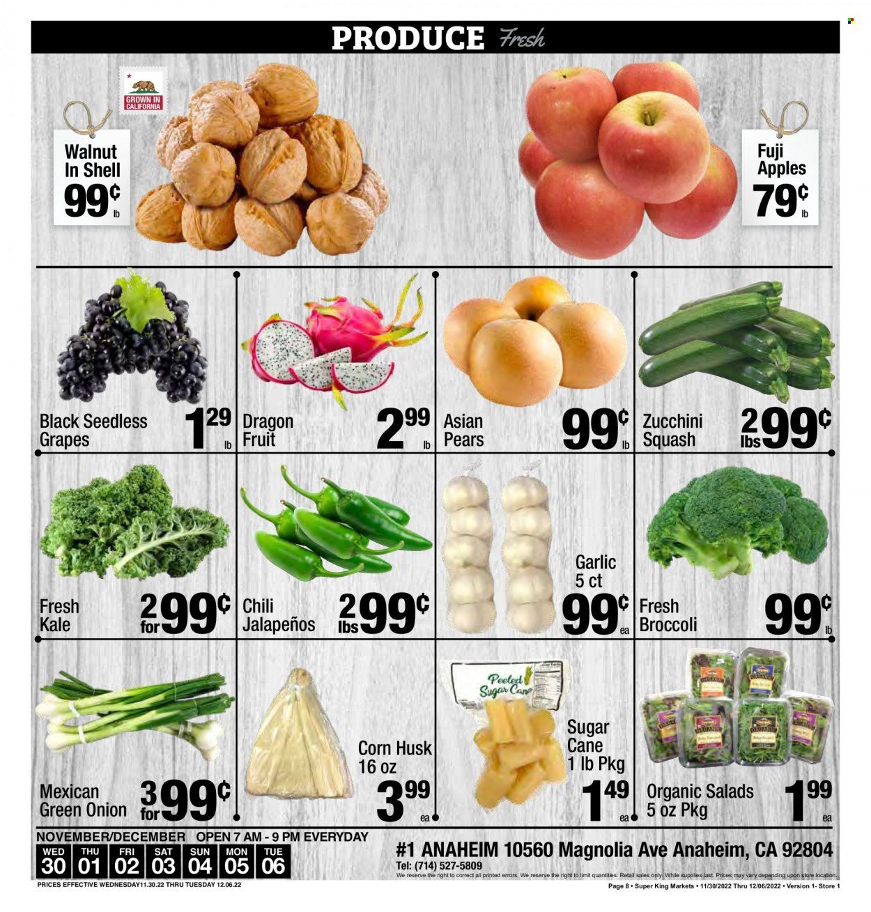 Super King Markets (CA) Weekly Ad Flyer Specials November 30 to December 6, 2022