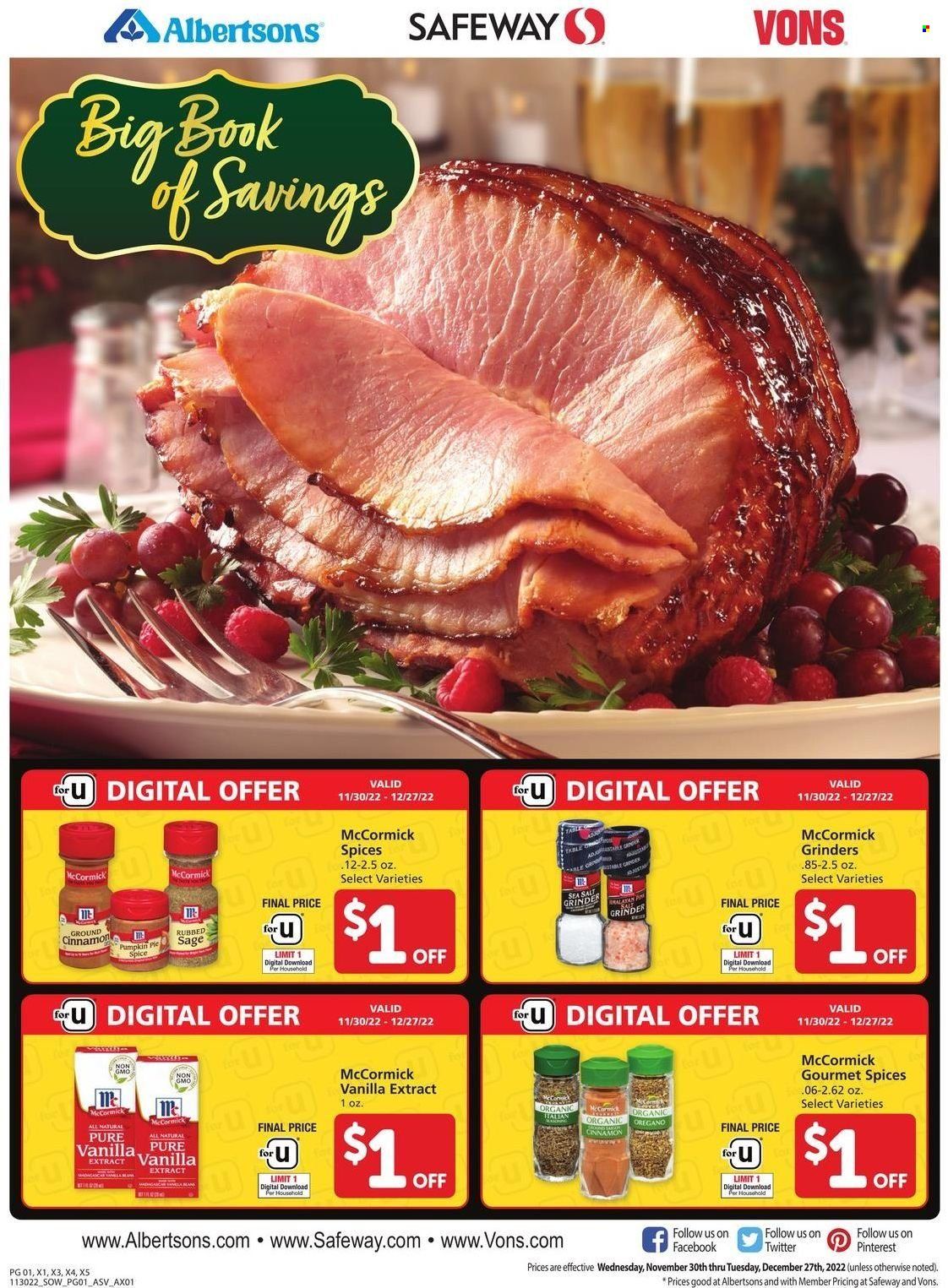 Safeway (AZ, CO, ID, MT, NE, NM) Weekly Ad Flyer Specials November 30 to December 27, 2022