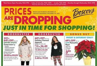 Boscov's (CT, DE, MD, NJ, NY, PA) Weekly Ad Flyer Specials December 1 to December 7, 2022