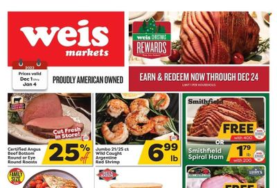 Weis (MD, NY, PA) Weekly Ad Flyer Specials December 1 to December 4, 2022