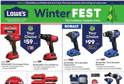 Lowe's Weekly Ad Flyer Specials December 1 to December 7, 2022
