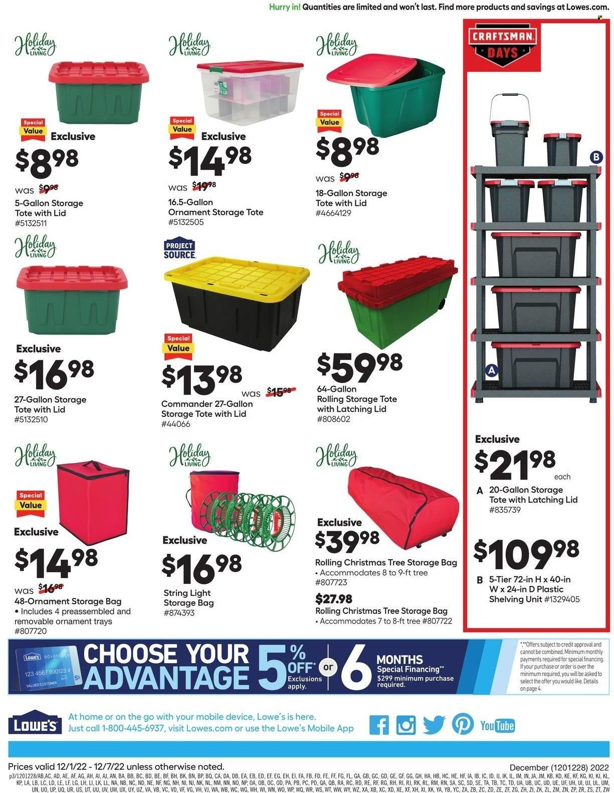 Lowe's Weekly Ad Flyer Specials December 1 to December 7, 2022