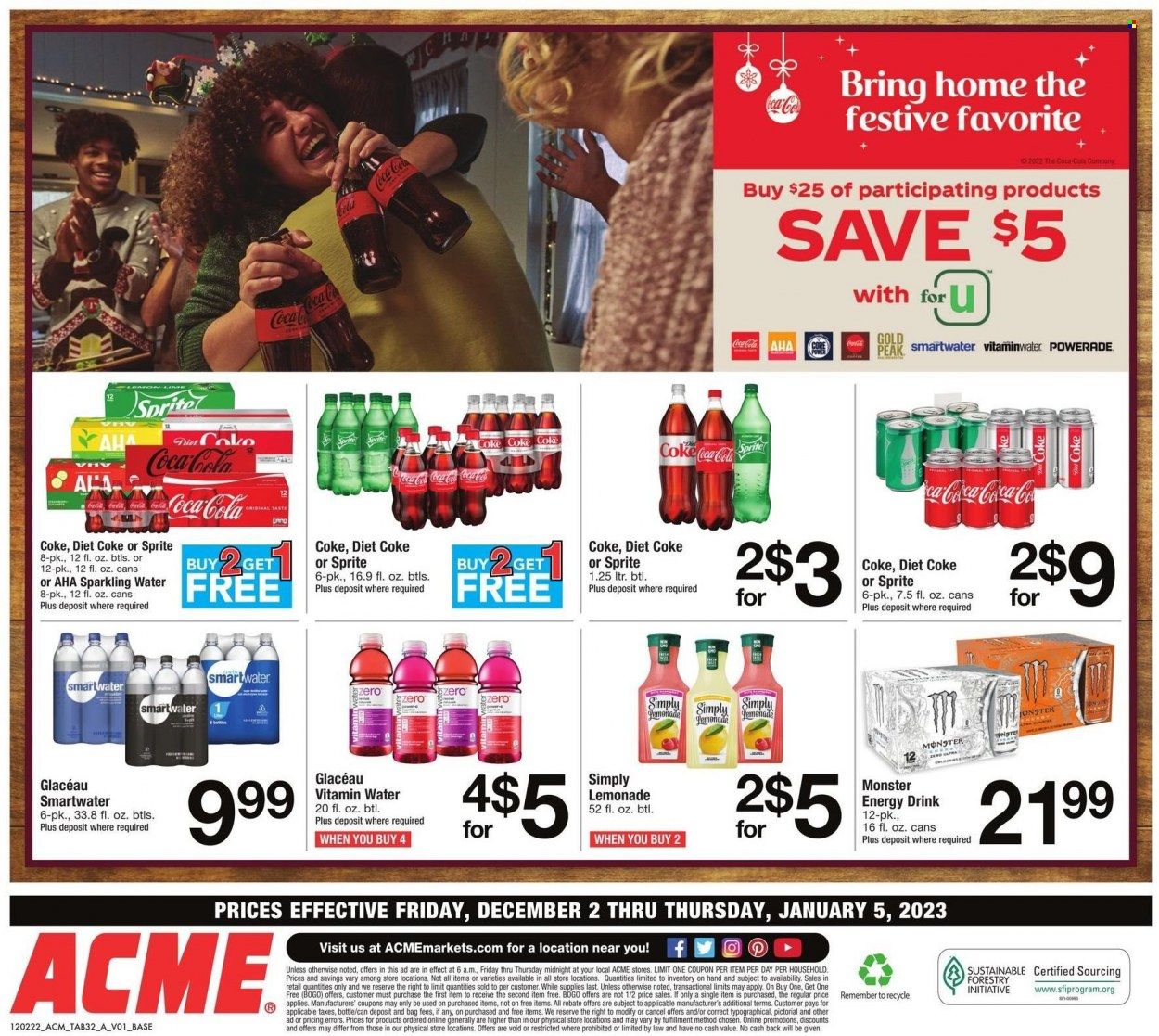 ACME (DE, NJ, NY, PA) Weekly Ad Flyer Specials December 2 to January 5, 2023