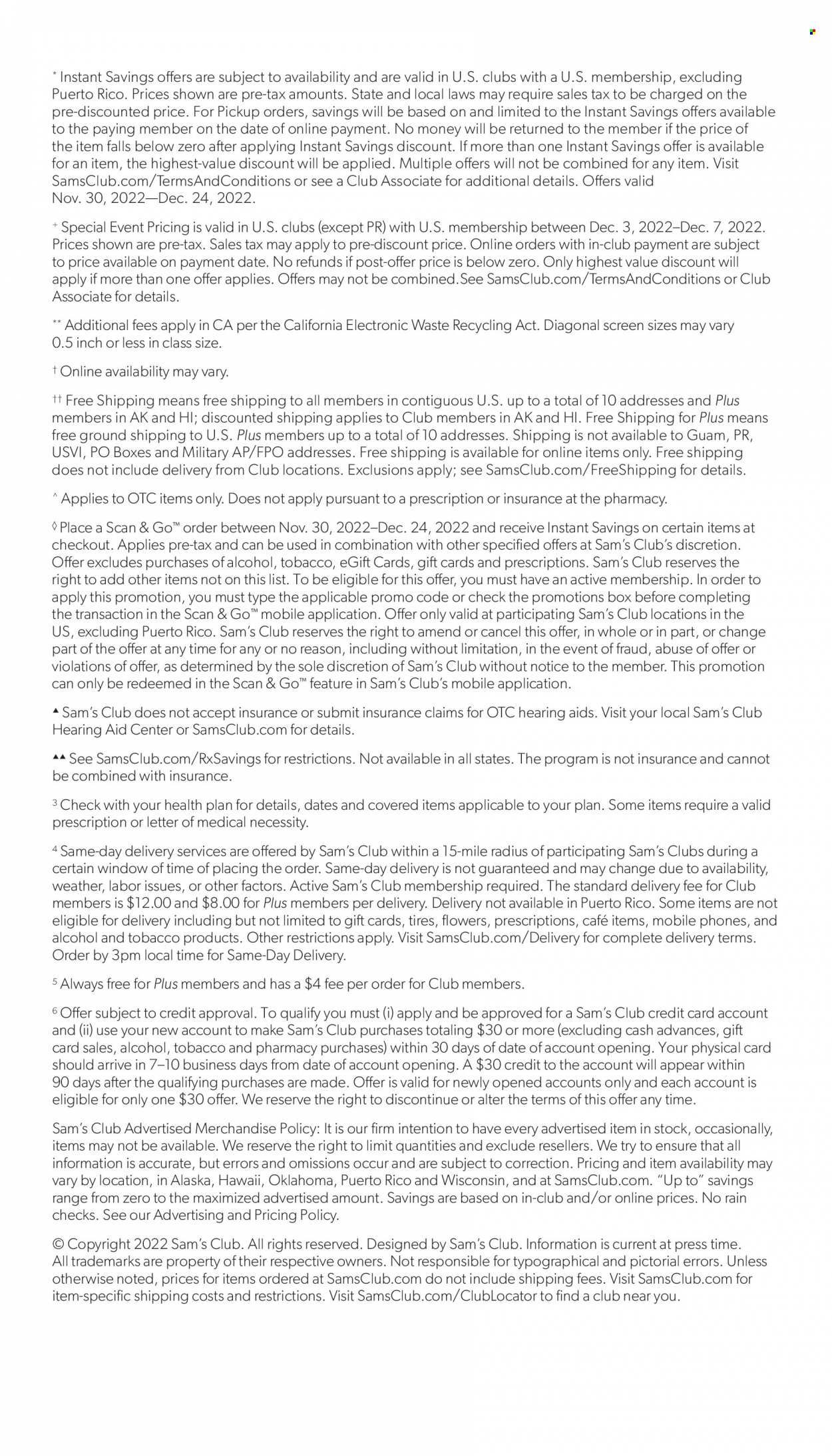 Sam's Club Weekly Ad Flyer Specials November 30 to December 24, 2022