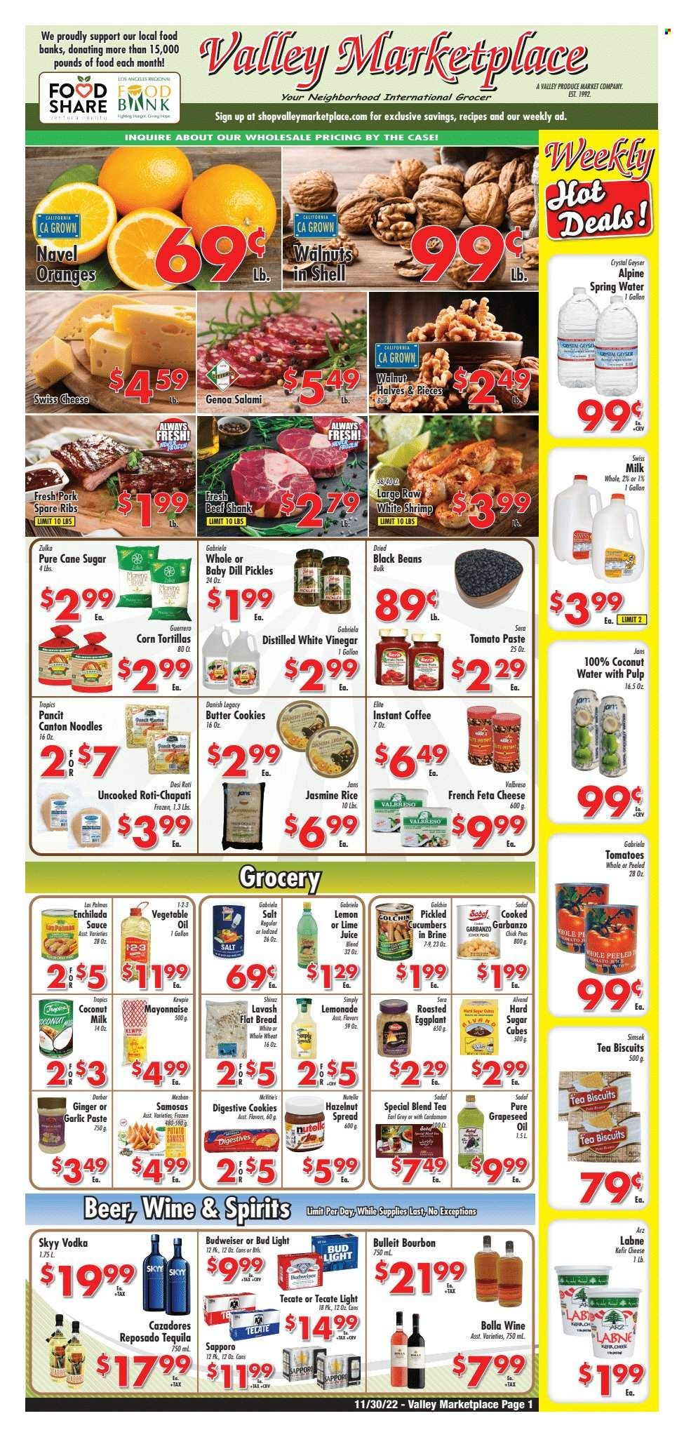 Valley Marketplace (CA) Weekly Ad Flyer Specials November 30 to December 6, 2022