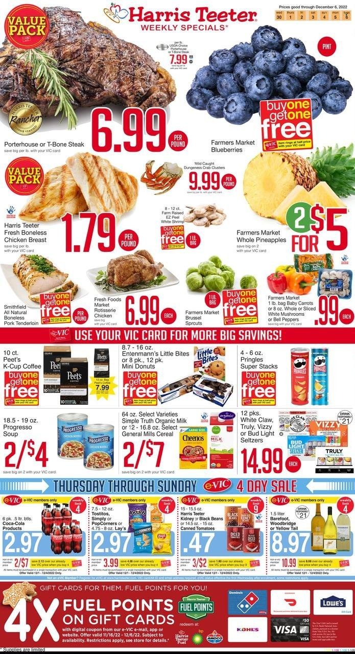Harris Teeter Weekly Ad Flyer Specials November 30 to December 6, 2022