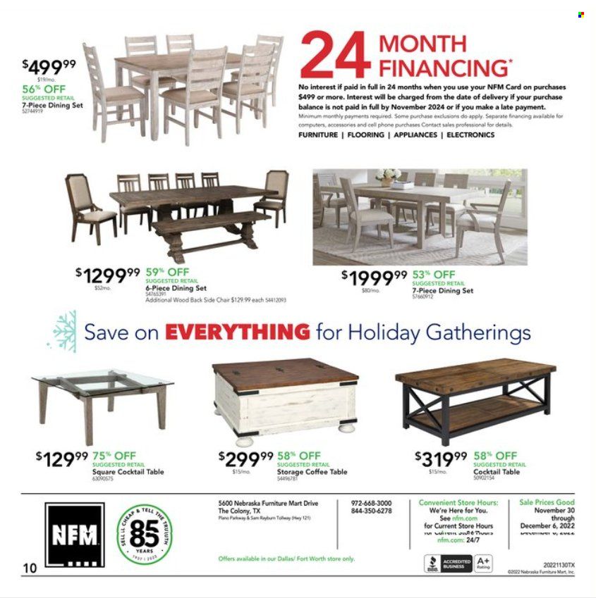 Nebraska Furniture Mart (IA, KS, NE, TX) Weekly Ad Flyer Specials November 30 to December 6, 2022