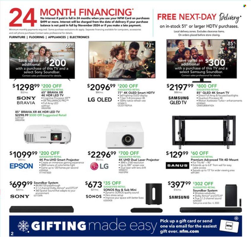 Nebraska Furniture Mart (IA, KS, NE, TX) Weekly Ad Flyer Specials November 30 to December 6, 2022