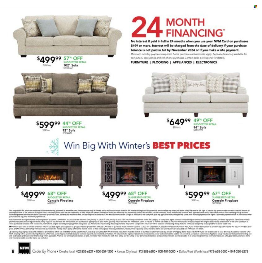 Nebraska Furniture Mart (IA, KS, NE, TX) Weekly Ad Flyer Specials November 30 to December 6, 2022