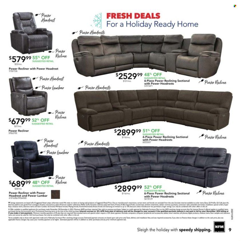 Nebraska Furniture Mart (IA, KS, NE, TX) Weekly Ad Flyer Specials November 30 to December 6, 2022
