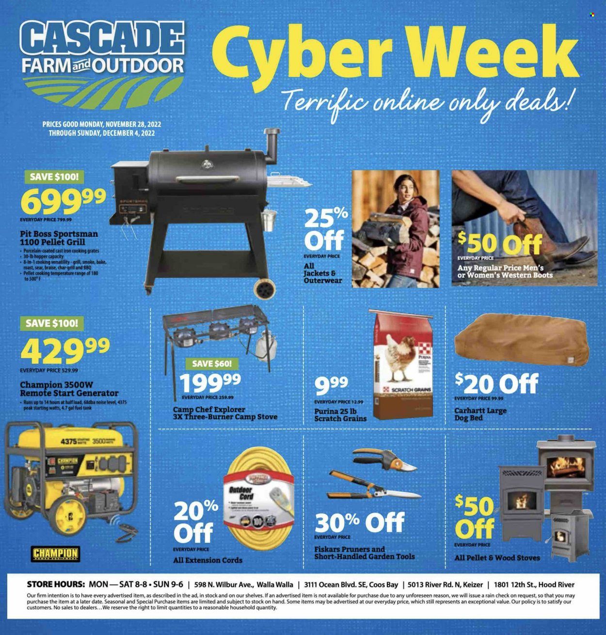 Cascade Farm And Outdoor (OR, WA) Weekly Ad Flyer Specials November 28 to December 4, 2022