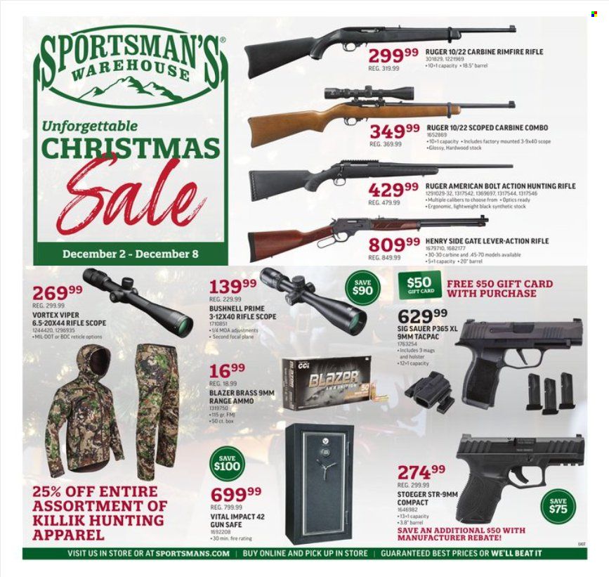 Sportsman's Warehouse Weekly Ad Flyer Specials December 2 to December 8, 2022