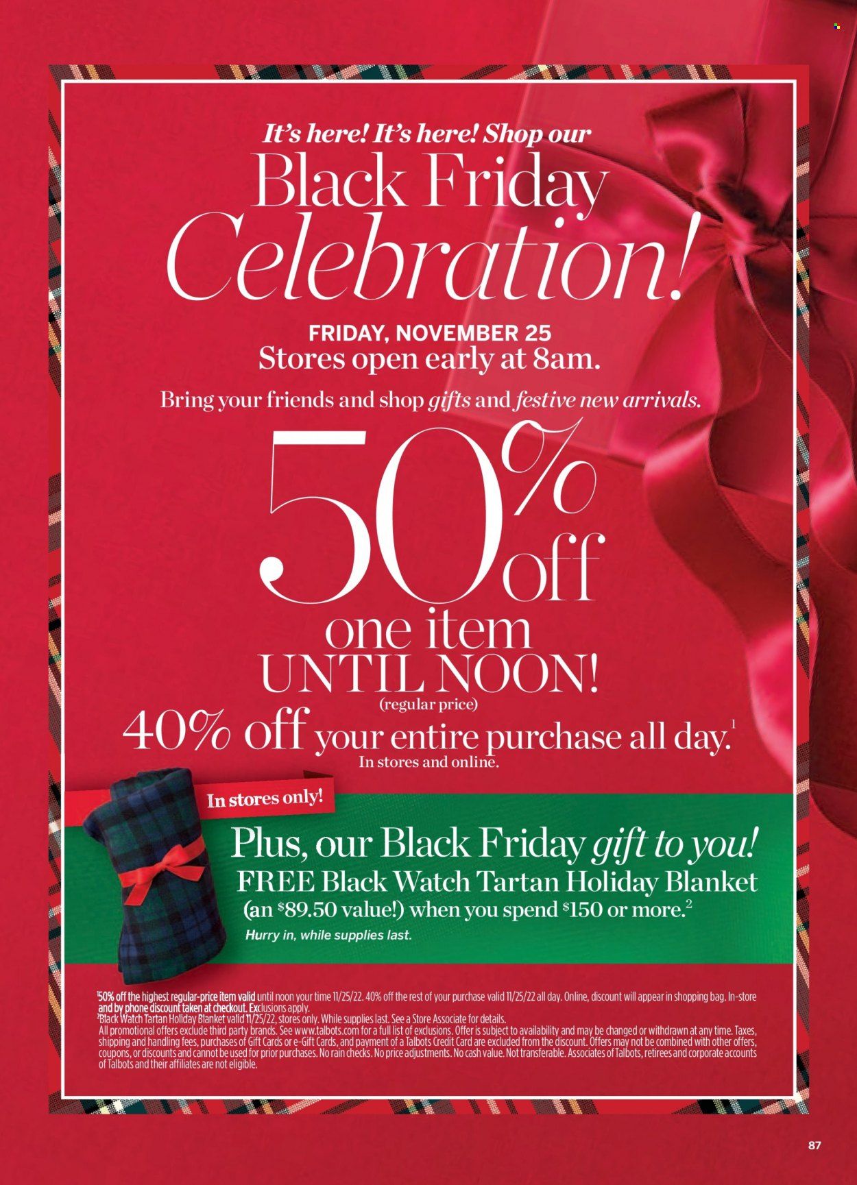 Talbots Weekly Ad Flyer Specials December 1 to December 31, 2022