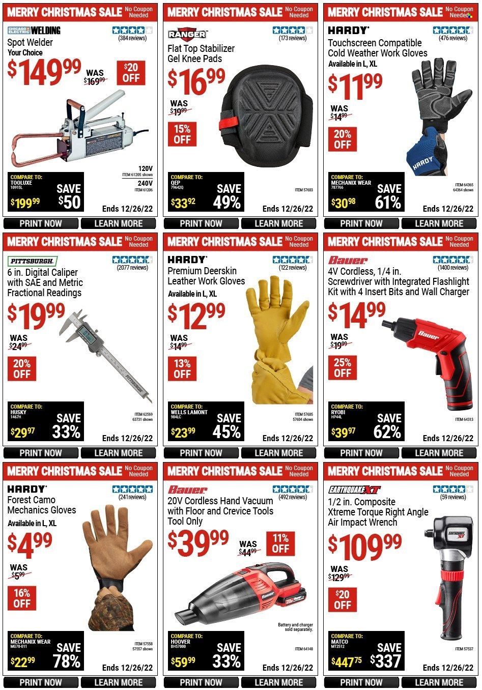 Harbor Freight Weekly Ad Flyer Specials December 5 to December 26, 2022