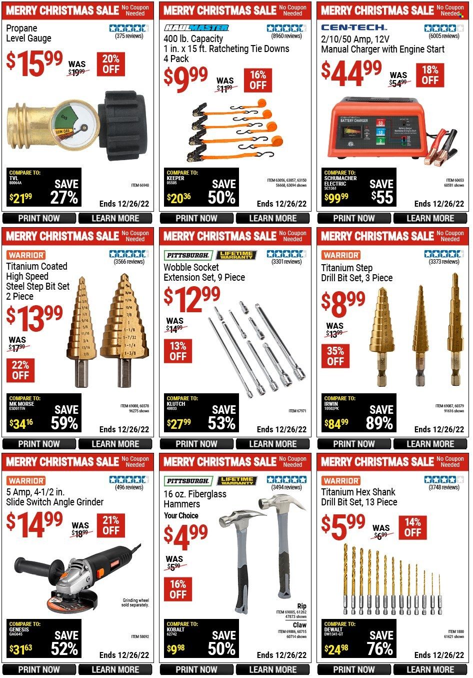 Harbor Freight Weekly Ad Flyer Specials December 5 to December 26, 2022