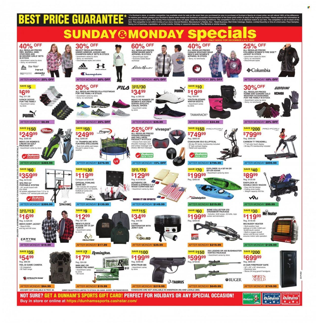 Dunham's Sports Weekly Ad Flyer Specials December 3 to December 8, 2022