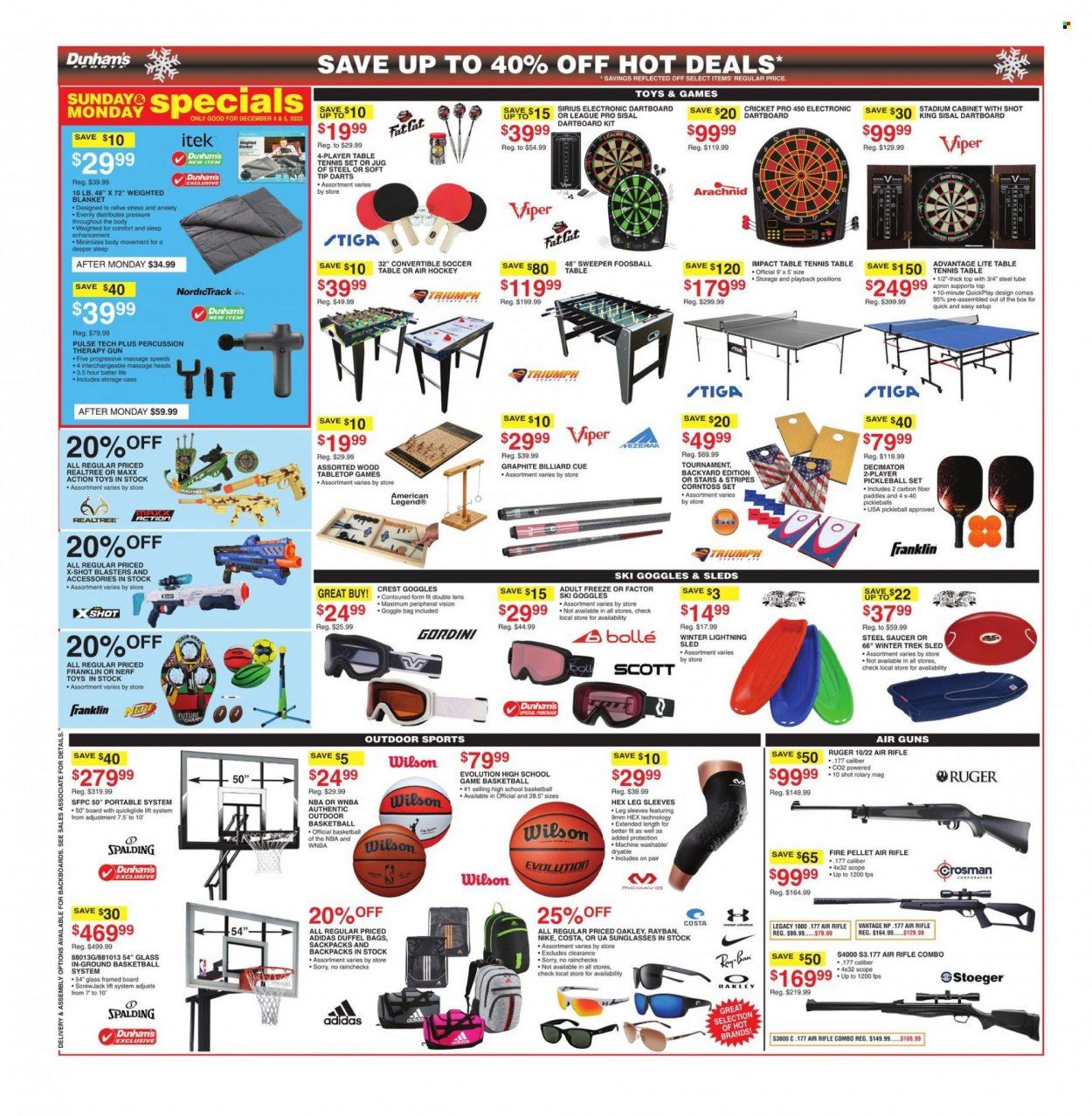 Dunham's Sports (MI, PA, WI) Weekly Ad Flyer Specials December 3 to December 8, 2022