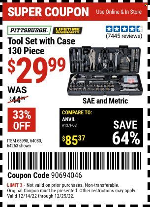Harbor Freight Weekly Ad Flyer Specials December 8 to December 25, 2022