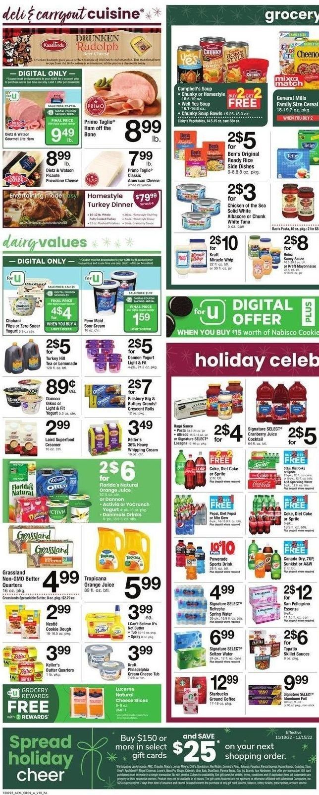 ACME (DE, NJ, NY, PA) Weekly Ad Flyer Specials December 9 to December 15, 2022