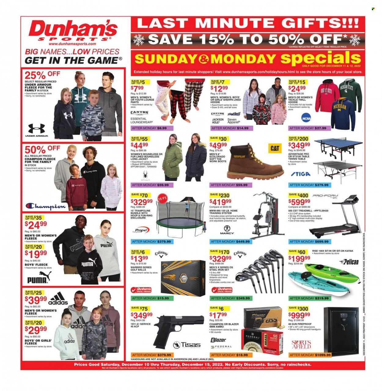Dunham's Sports Weekly Ad Flyer Specials December 10 to December 15, 2022