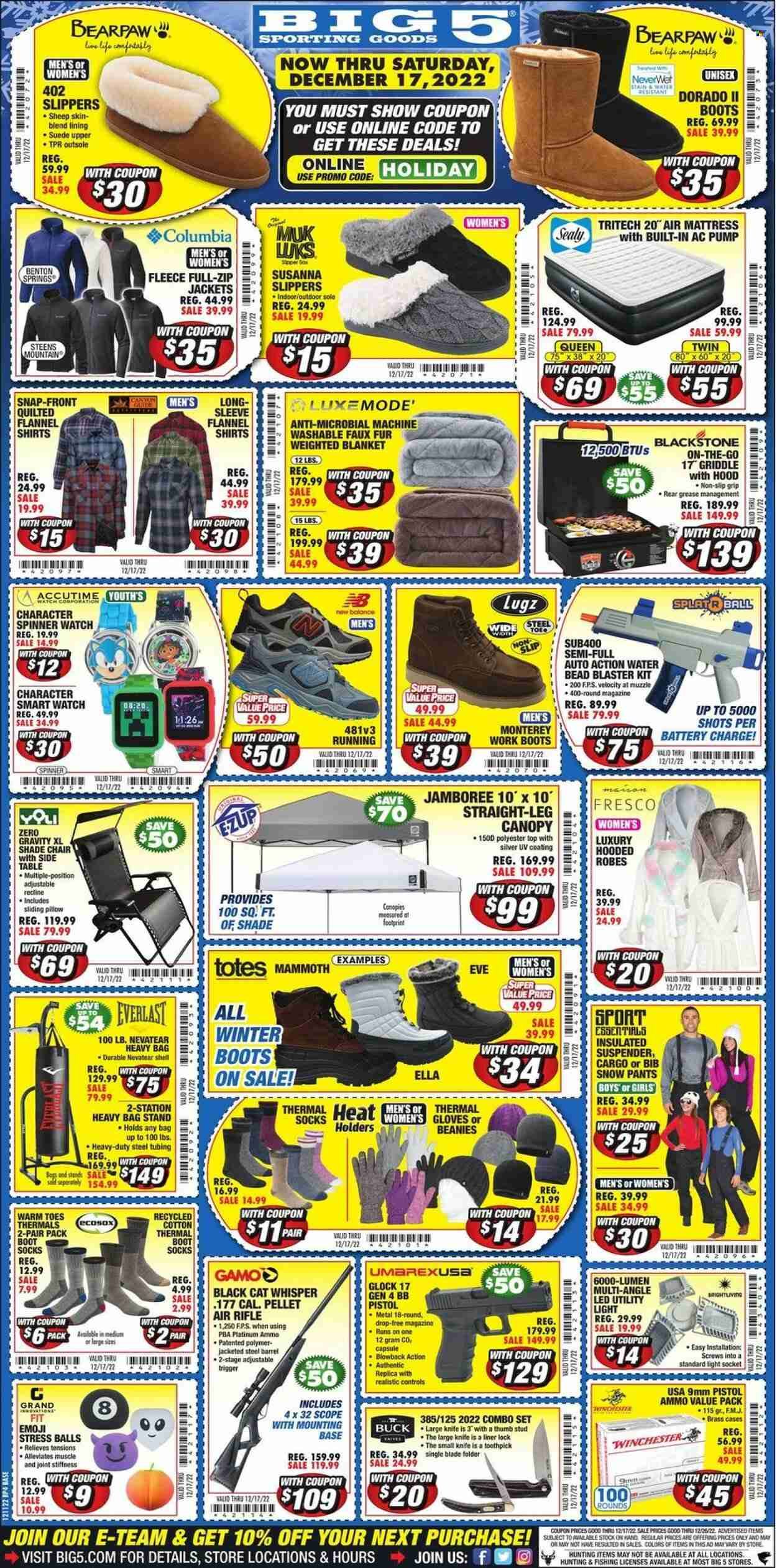 Big 5 (AZ, CA, CO, ID, NM, OR, UT, WA) Weekly Ad Flyer Specials December 11 to December 17, 2022