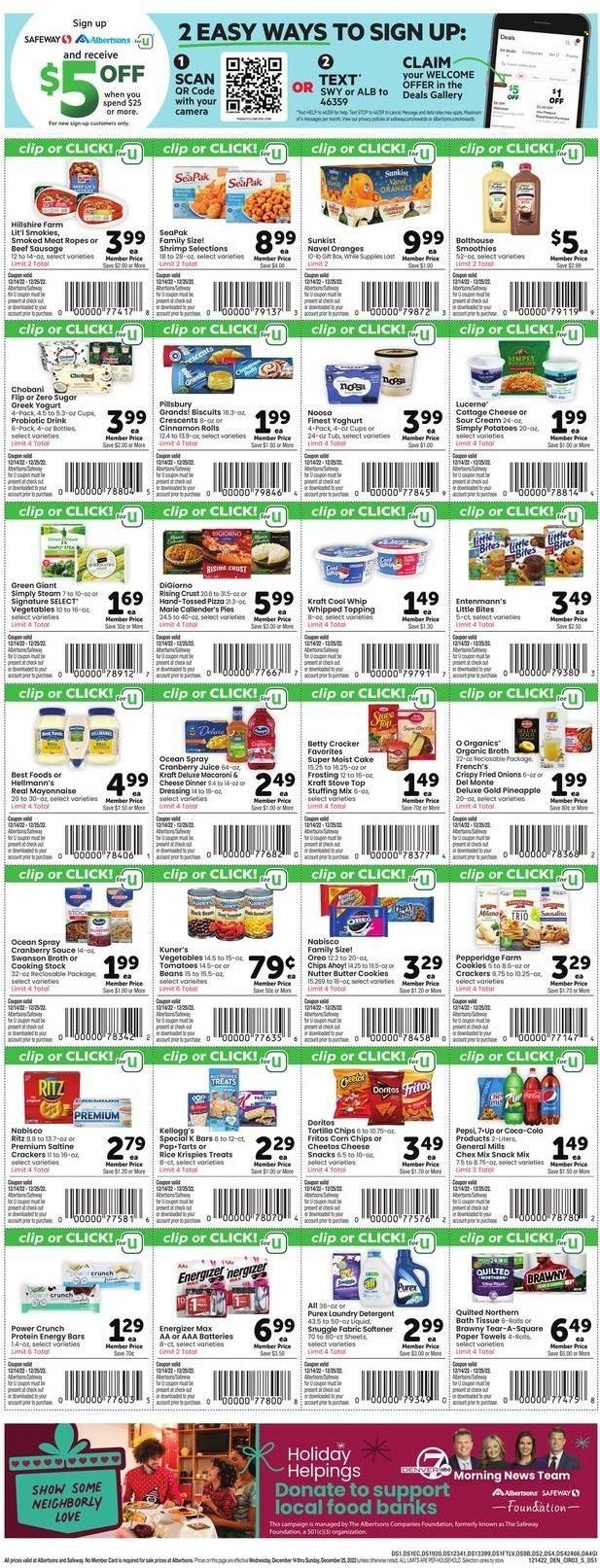 Safeway (CO) Weekly Ad Flyer Specials December 14 to December 25, 2022