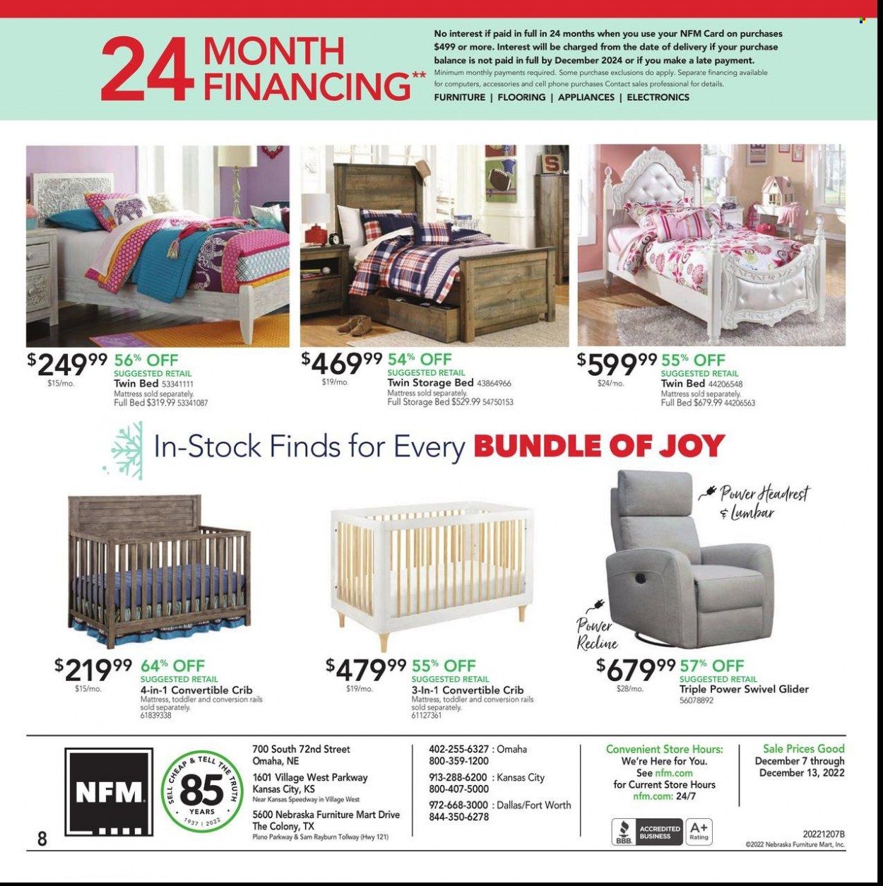 Nebraska Furniture Mart (IA, KS, NE, TX) Weekly Ad Flyer Specials December 7 to December 13, 2022