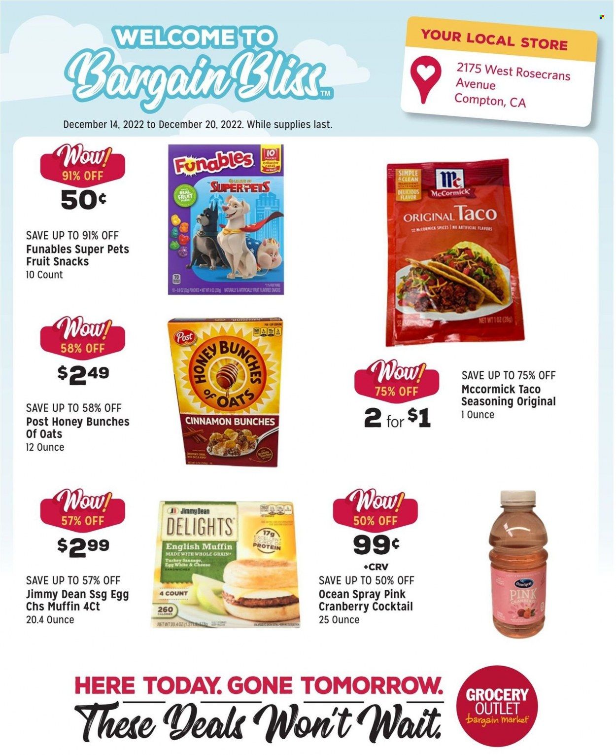 Grocery Outlet (CA, ID, OR, PA, WA) Weekly Ad Flyer Specials December 14 to December 20, 2022