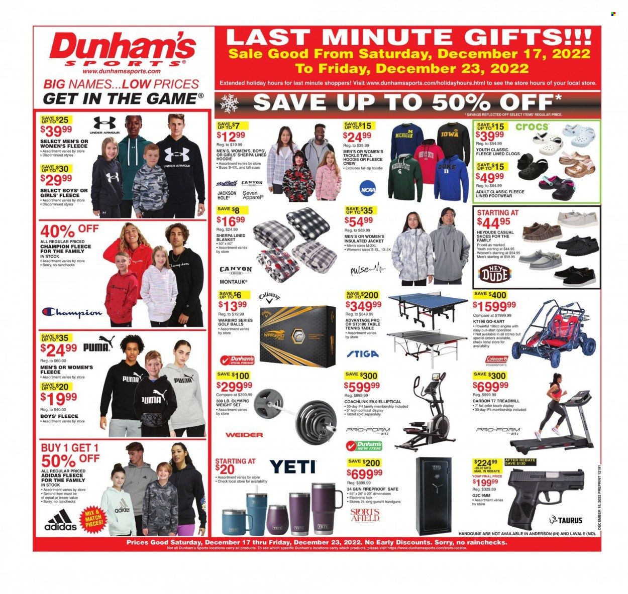Dunham's Sports Weekly Ad Flyer Specials December 17 to December 23, 2022
