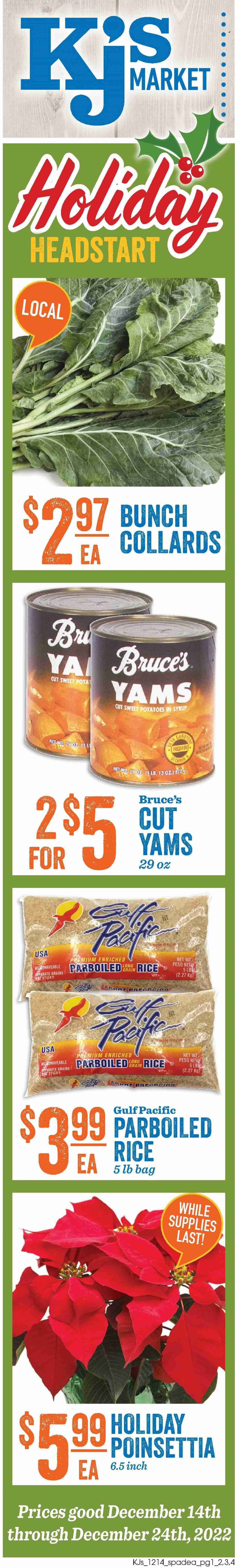 KJ´s Market (GA, SC) Weekly Ad Flyer Specials December 14 to December 24, 2022