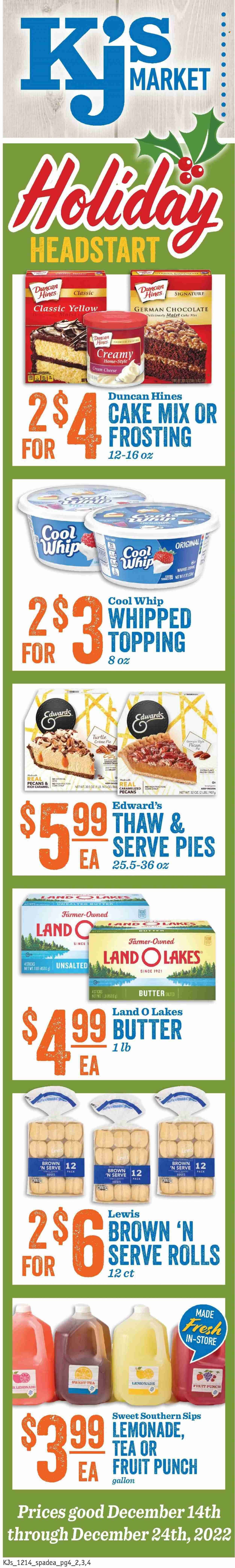 KJ´s Market (GA, SC) Weekly Ad Flyer Specials December 14 to December 24, 2022