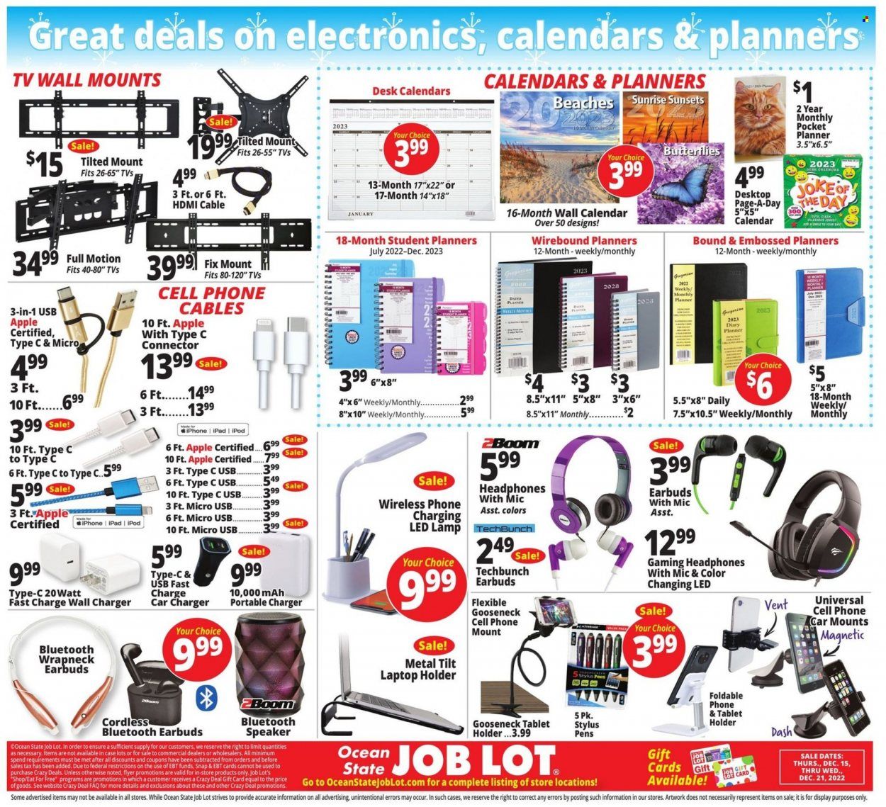 Ocean State Job Lot (CT, MA, ME, NH, NJ, NY, RI, VT) Weekly Ad Flyer Specials December 15 to December 21, 2022