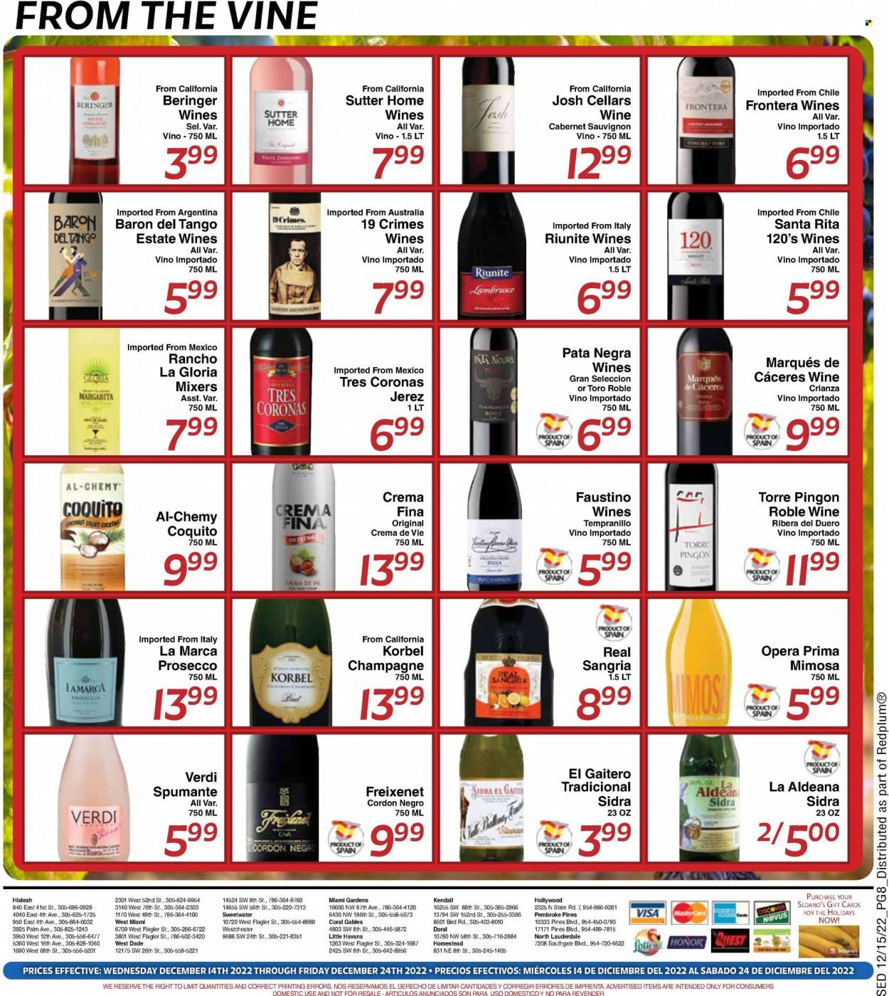 Sedano's Weekly Ad Flyer Specials December 14 to December 24, 2022
