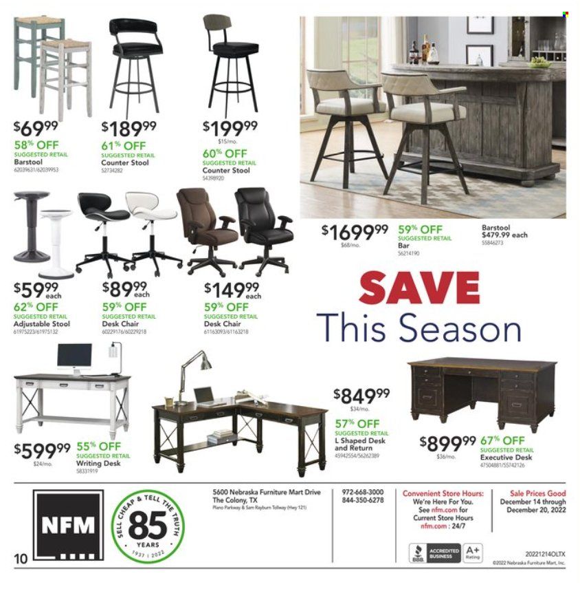 Nebraska Furniture Mart (IA, KS, NE, TX) Weekly Ad Flyer Specials December 14 to December 20, 2022
