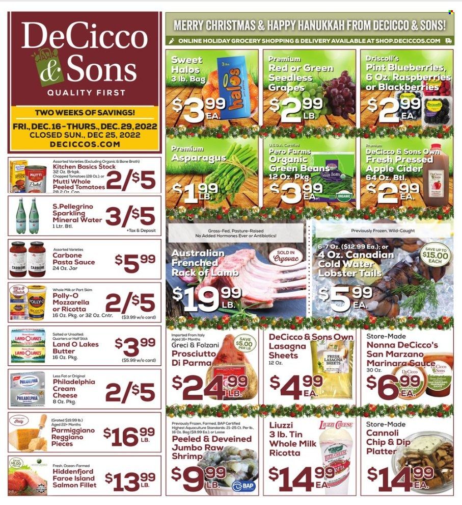 DeCicco & Sons (NY) Weekly Ad Flyer Specials December 16 to December 29, 2022