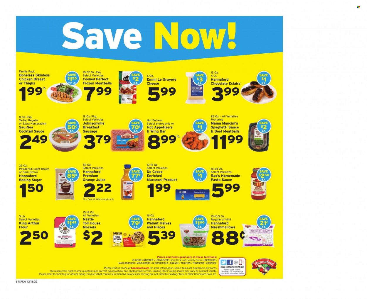 Hannaford (MA) Weekly Ad Flyer Specials December 18 to December 24, 2022
