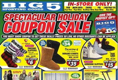 Big 5 (AZ, CA, CO, ID, NM, OR, UT, WA) Weekly Ad Flyer Specials December 18 to December 24, 2022