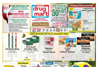 Discount Drug Mart (OH) Weekly Ad Flyer Specials December 21 to December 27, 2022