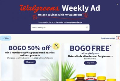 Walgreens Weekly Ad Flyer Specials December 25 to December 31, 2022