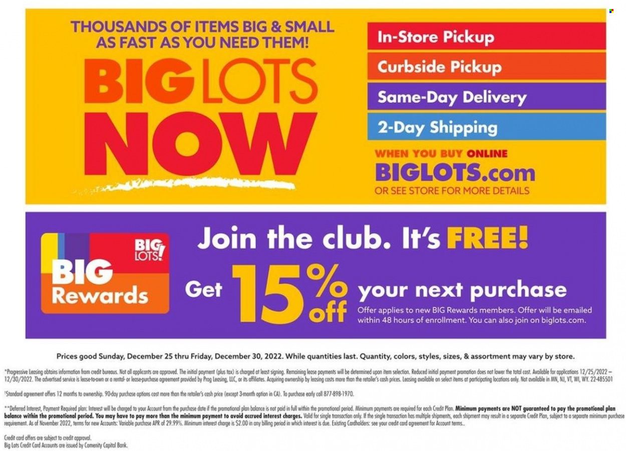 Big Lots Weekly Ad Flyer Specials December 25 to December 30, 2022