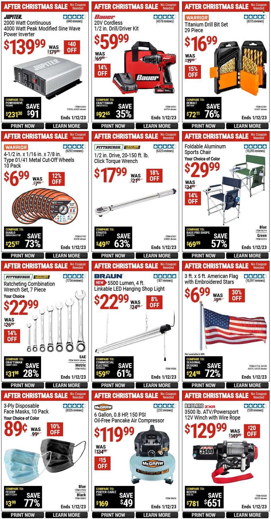 Harbor Freight Weekly Ad Flyer Specials December 27 to January 12, 2023