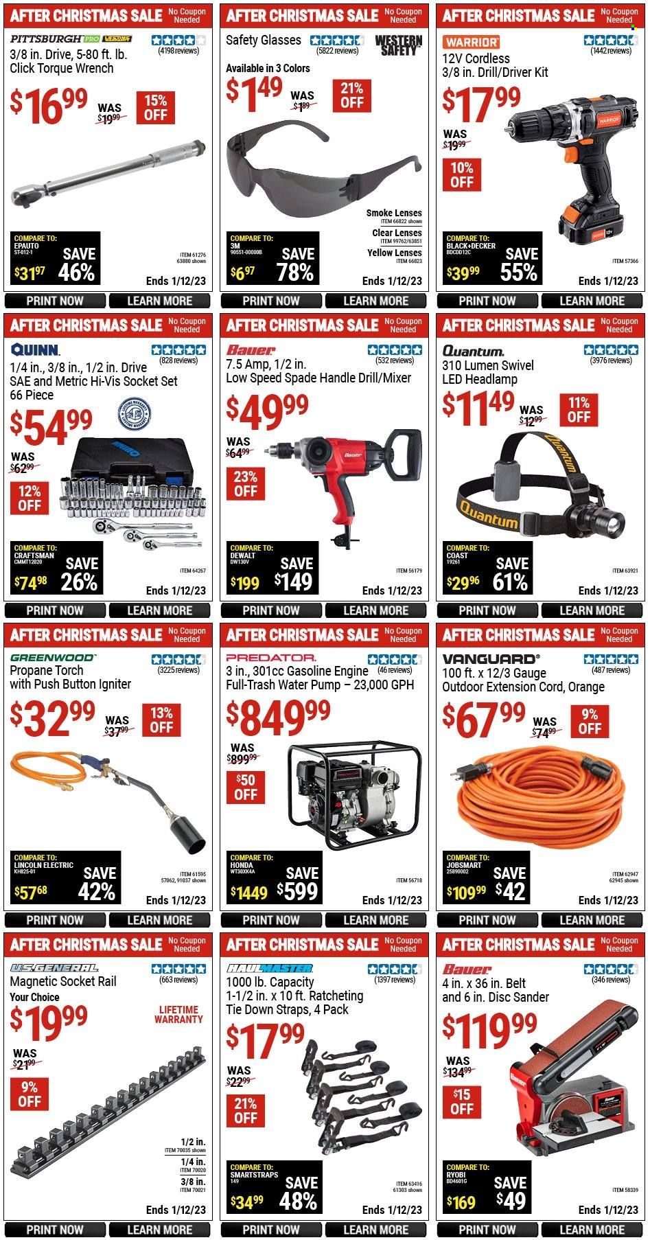 Harbor Freight Weekly Ad Flyer Specials December 27 to January 12, 2023