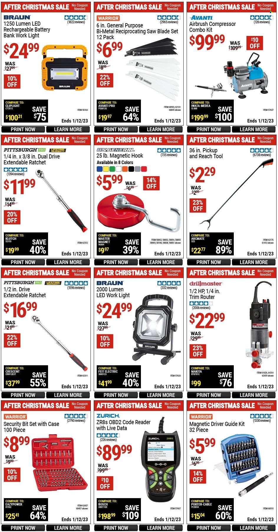 Harbor Freight Weekly Ad Flyer Specials December 27 to January 12, 2023