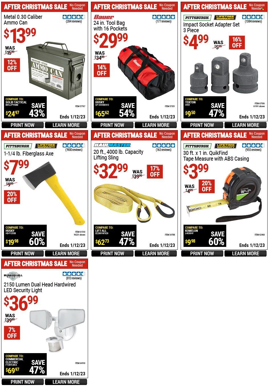 Harbor Freight Weekly Ad Flyer Specials December 27 to January 12, 2023