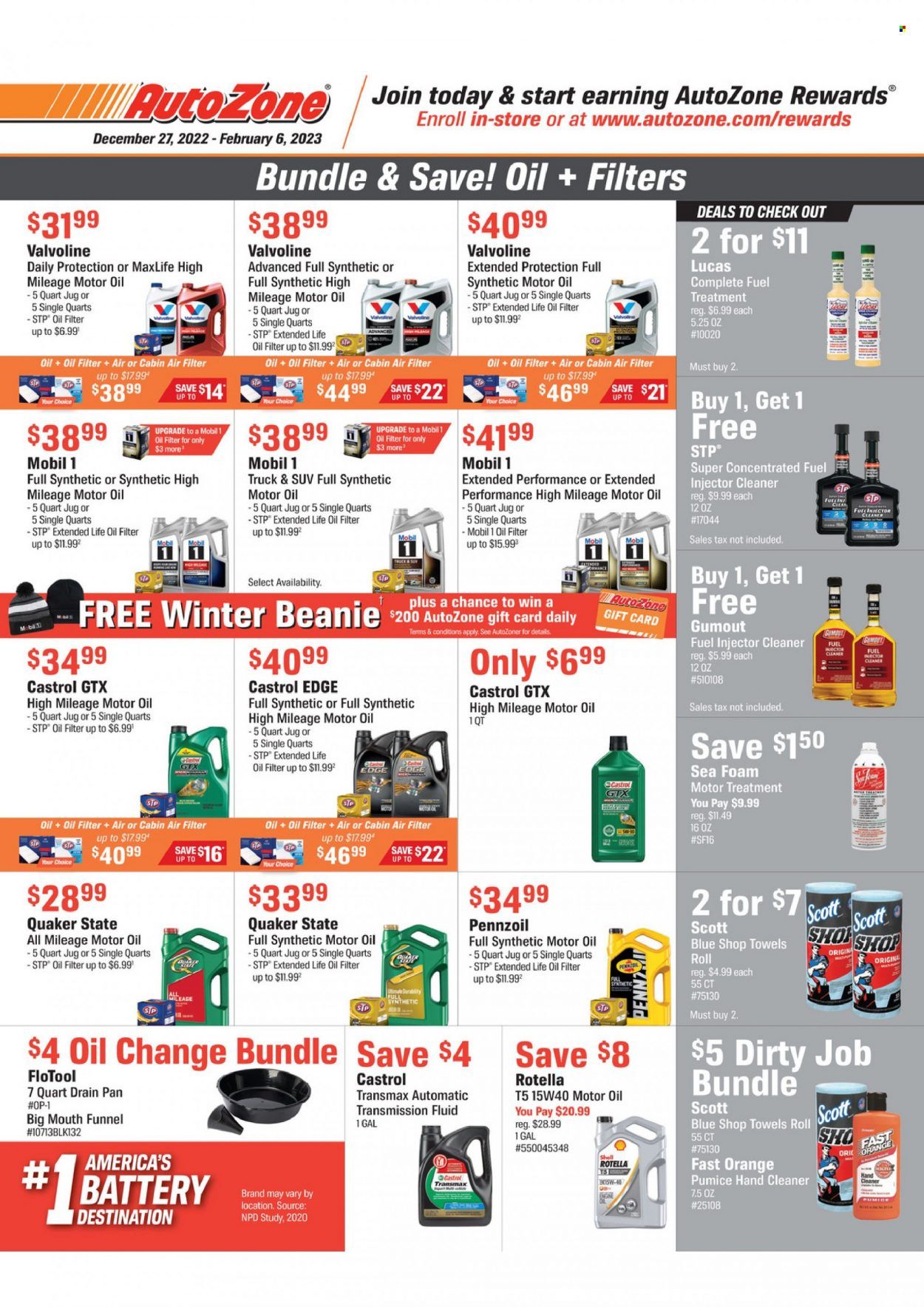 Autozone Weekly Ad Flyer Specials December 27 to February 6, 2023